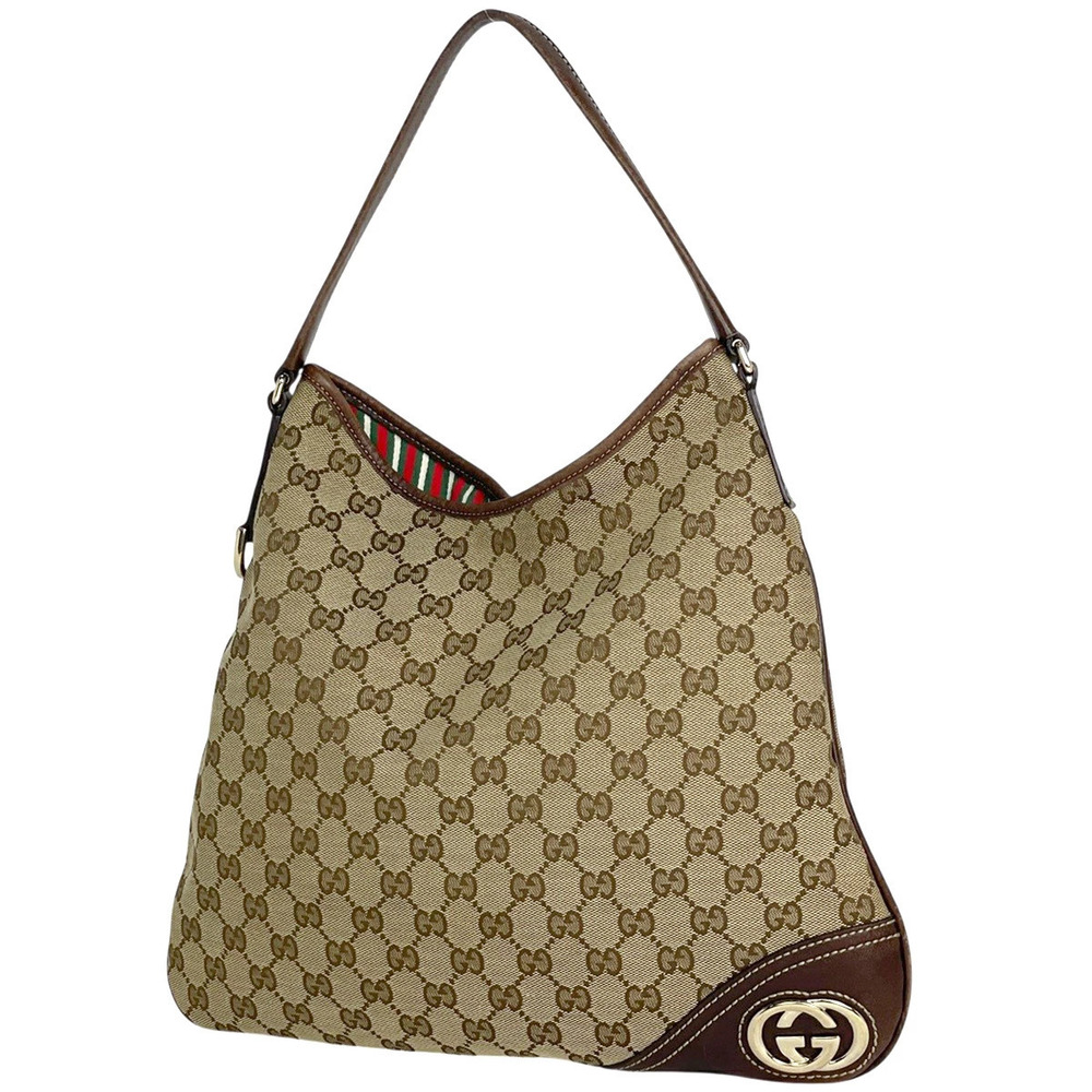 Gucci GG shoulder bag canvas Beige Cream brown